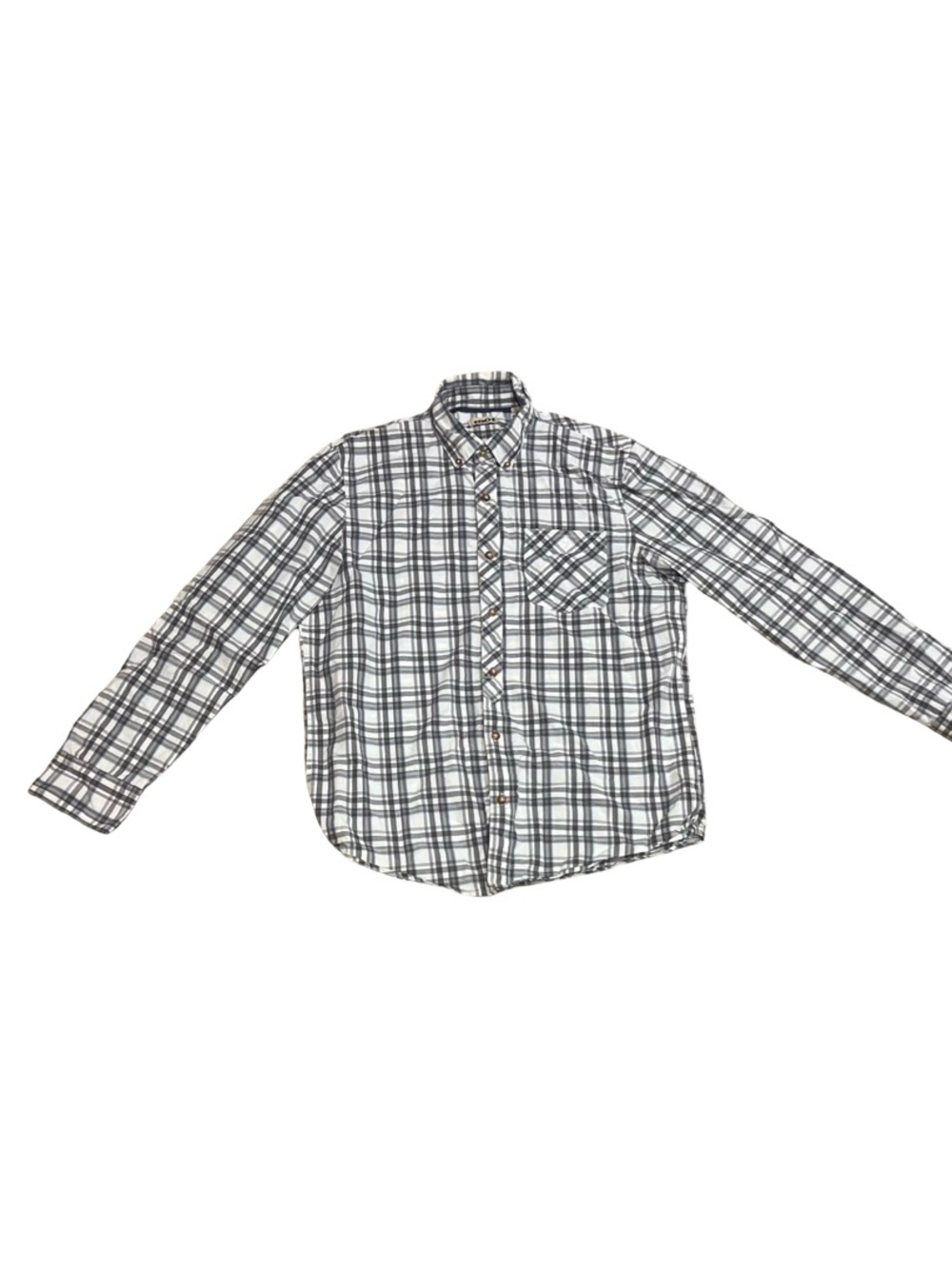 1901 Gray and White Plaid Button-Down Shirt